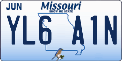 MO license plate YL6A1N