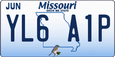 MO license plate YL6A1P