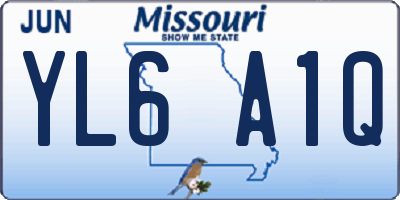 MO license plate YL6A1Q