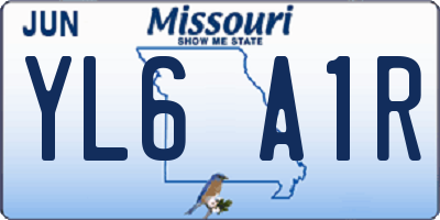 MO license plate YL6A1R