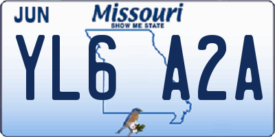 MO license plate YL6A2A
