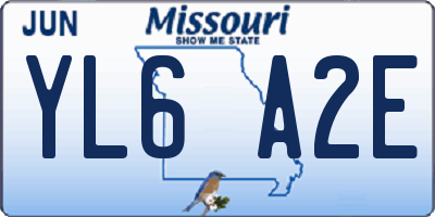 MO license plate YL6A2E
