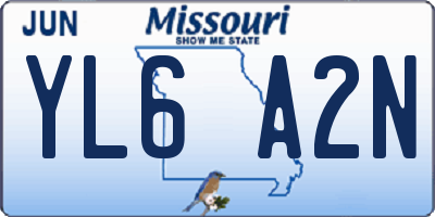 MO license plate YL6A2N