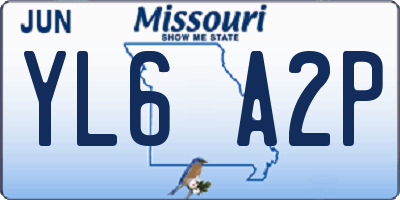 MO license plate YL6A2P