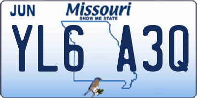 MO license plate YL6A3Q