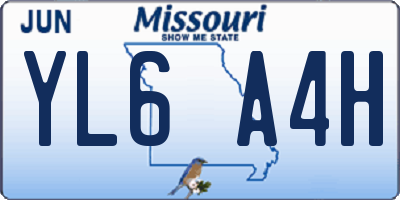 MO license plate YL6A4H