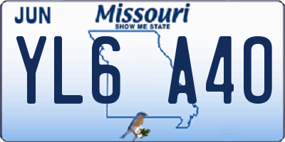 MO license plate YL6A4O