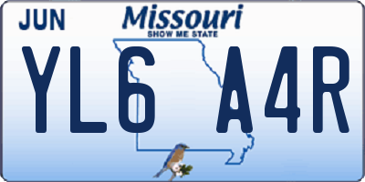 MO license plate YL6A4R