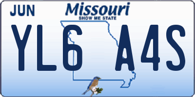 MO license plate YL6A4S