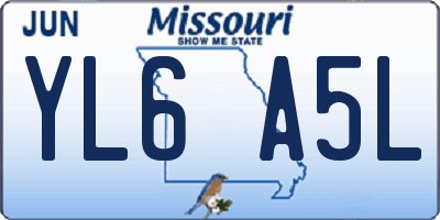 MO license plate YL6A5L