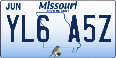 MO license plate YL6A5Z