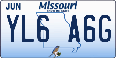 MO license plate YL6A6G