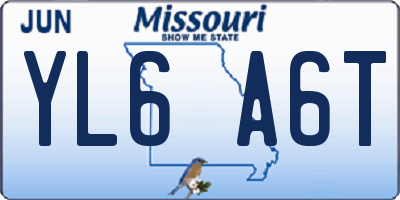 MO license plate YL6A6T