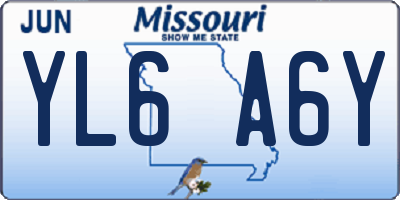 MO license plate YL6A6Y