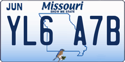 MO license plate YL6A7B