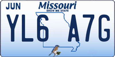 MO license plate YL6A7G