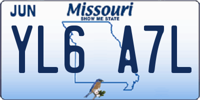 MO license plate YL6A7L