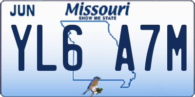 MO license plate YL6A7M