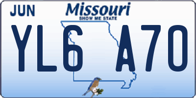 MO license plate YL6A7O