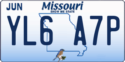 MO license plate YL6A7P