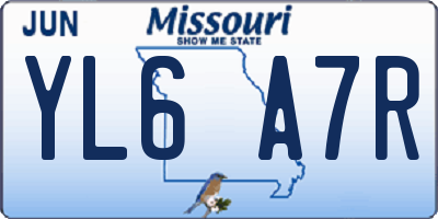 MO license plate YL6A7R