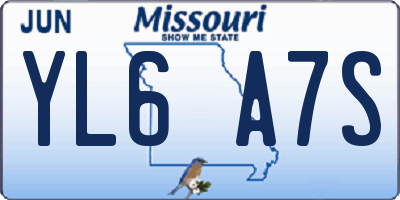 MO license plate YL6A7S
