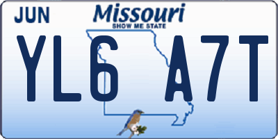 MO license plate YL6A7T