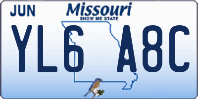 MO license plate YL6A8C
