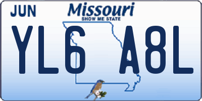 MO license plate YL6A8L