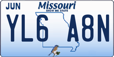 MO license plate YL6A8N