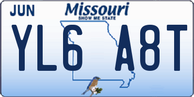 MO license plate YL6A8T