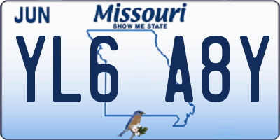 MO license plate YL6A8Y
