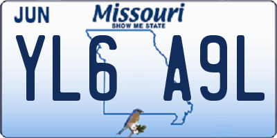 MO license plate YL6A9L