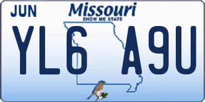 MO license plate YL6A9U