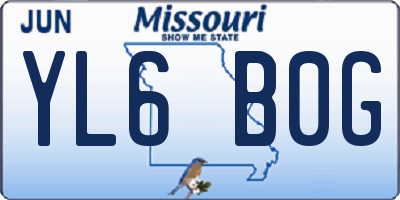 MO license plate YL6B0G