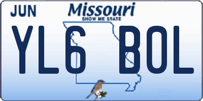 MO license plate YL6B0L