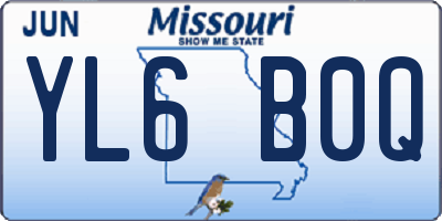 MO license plate YL6B0Q