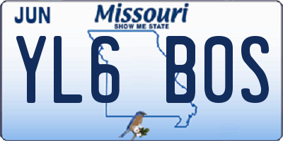 MO license plate YL6B0S