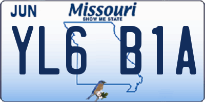 MO license plate YL6B1A