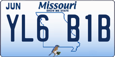 MO license plate YL6B1B