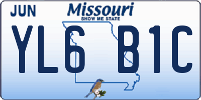 MO license plate YL6B1C