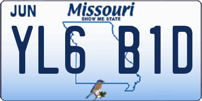 MO license plate YL6B1D