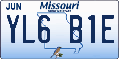 MO license plate YL6B1E