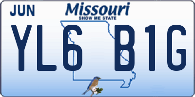 MO license plate YL6B1G