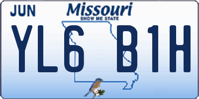 MO license plate YL6B1H