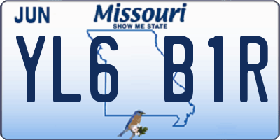 MO license plate YL6B1R