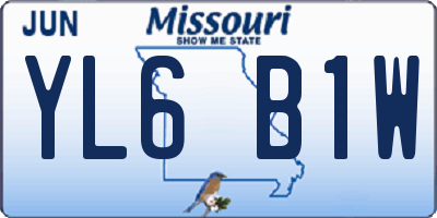 MO license plate YL6B1W