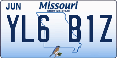 MO license plate YL6B1Z