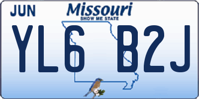MO license plate YL6B2J