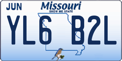 MO license plate YL6B2L